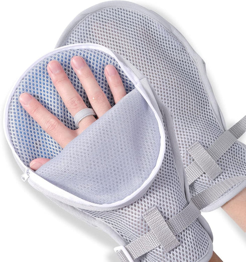 Medical Restraint Gloves - 2Pcs, Hand Protective Zip-Up Gloves for Dementia Patients, Elderly, Bed Restraints Mitts