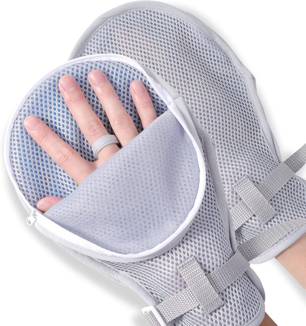Medical Restraint Gloves - 2Pcs, Hand Protective Zip-Up Gloves for Dementia Patients, Elderly, Bed Restraints Mitts