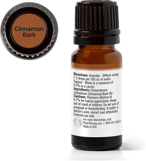 Plant Therapy Cinnamon Bark Essential Oil 10 mL (1/3 oz) 100% Pure, Therapeutic Grade