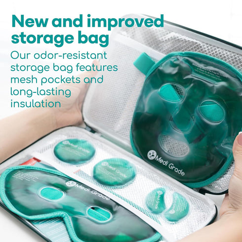 Medi Grade Cooling Ice Face Mask and Eye Mask for Puffy Eyes & Migraine Relief, ChillGel Technology