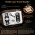 Cigar Humidor Set, Travel Humidor for Cigars, Includes 2 Cigar Cutters, Humidity Pack, Airtight Cigar Case (Dark)