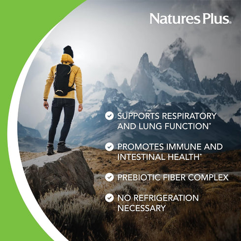 Natures Plus Immune Probiotic - 30 Capsules, 10 Billion CFU, with Prebiotic Fiber, Non-GMO, Vegan, Gluten Free - 30