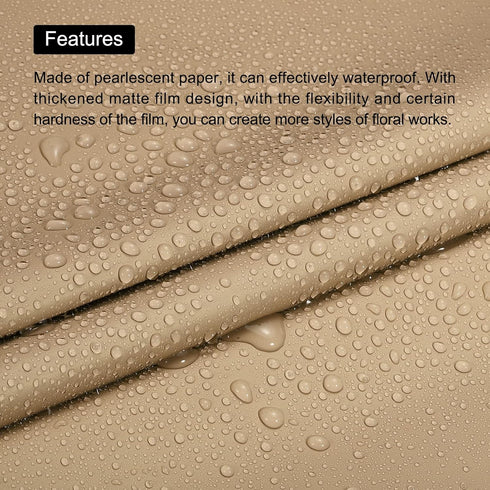 MECCANIXITY 10 Pcs Flower Wrapping Paper, 22.8x22.8 Inch Waterproof for Florist Bouquet Supplies, Gift Packaging Brown