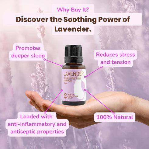 Rocky Mountain Oils Purify Lavender Essential Oil | Organic Diffuser Oil for Aromatherapy & Sleep