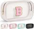 Initial Travel Makeup Bag Pouch, Clear Toiletry Bag for Women, Unique Birthday Gifts for Teacher Mom Friends, White B