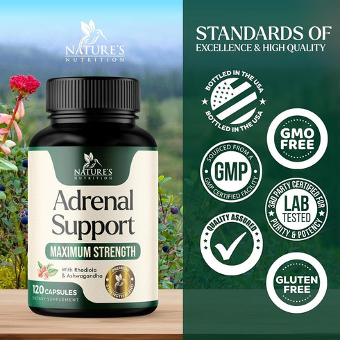 Adrenal Support Supplements Cortex Complex, Best Energy Supplement, Supports Cortisol Health & Energy Levels, 120