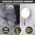 HONEYBULL Shower Mirror Fogless for Shaving, Suction Razor Holder, Small Bathroom Accessories (White)
