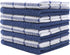 Cotton Grid Dish Cloths, Terry Cleaning Rags, 12 x 12 Inches, 8pc/Set, Blue Multi