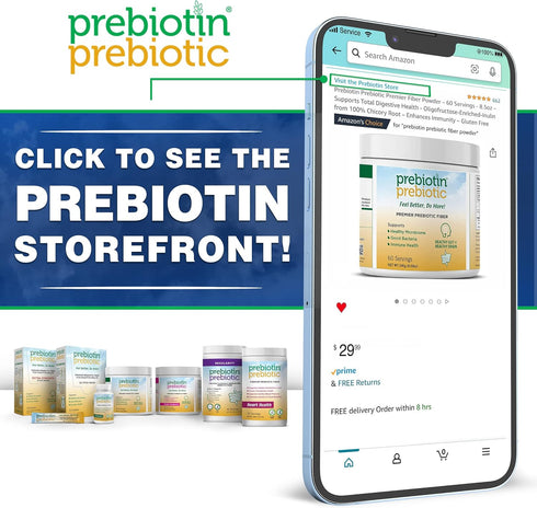 Prebiotin Prebiotic Fiber Supplement Powder, 8.68 oz, Supports Digestive Health & Weight Management, Gluten-Free