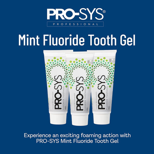 Pack 3 PRO-SYS Mint Fluoride Toothpaste Gel, ADA Approved, Prevents Cavities, Gingivitis, and Plaque