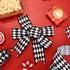 3 Rolls Black White Harlequin Ribbon, 30 Yards, 2.5 Inch Wide Checkered Wired for Xmas Fall Tree Crafts