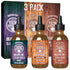 Viking Revolution Beard Oil for Men, 3 Pack Natural Variety Set - Sandalwood, Pine, Cedar, Clary Sage