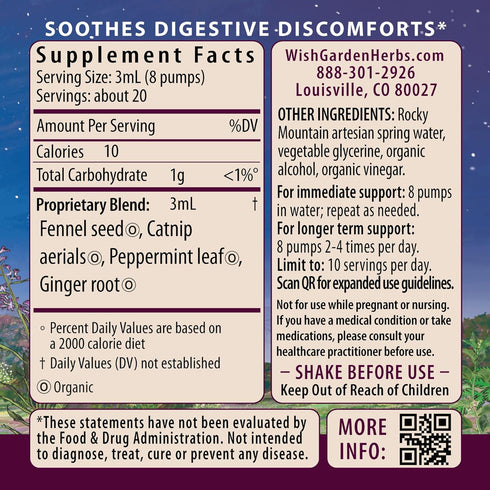 WishGarden Herbs Digestive Rescue GI Normalizer - All-Natural Herbal & Organic Digestive Relief Tincture with