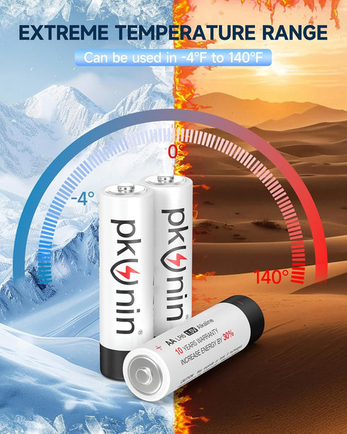 PKUNIN 12 Pack 1.5V LR6 10-Year AA Batteries Alkaline Double A Batteries Long-Lasting Alkaline Batteries AA