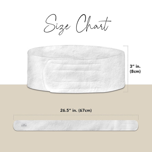 Boca Terry Makeup Headband, Adjustable Cotton Terry Cloth Headbands for Women's Face Wash and Skincare, 3-Pack, White