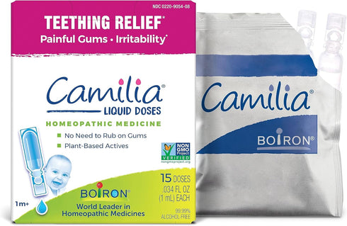 Boiron Camilia Teething Drops, 15 Count for Daytime and Nighttime Relief of Painful Gums in Babies