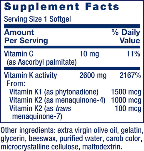 Life Extension Super K with Vitamin K1, K2 mk-7, K2 mk-4, Vitamin C, 90 Softgels, Bone/Heart Health, Gluten-Free