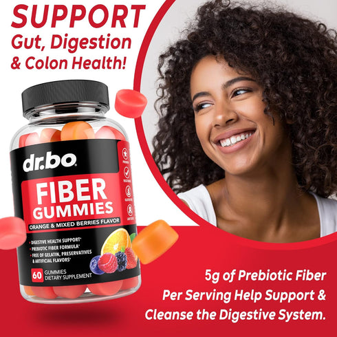 Fiber Gummies for Adults & Kids - Tasty Gummy Prebiotic Fiber Supplement for Digestive Health, 60 Fiber Gummies