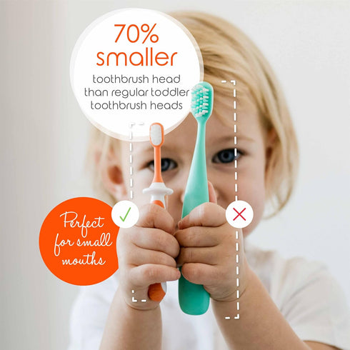 Cherish Baby Care Toddler Toothbrushes (4-Pack) for 1-2 Years - BPA-Free, Soft-Grip, Pediatric Dentist Designed