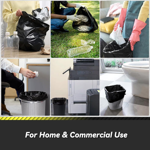 Wowflash 100 Count 17 4 Micron Extra Heavy Duty Gallon Trash Bags, Sturdy & Tear-Resistant Small Trash Bags