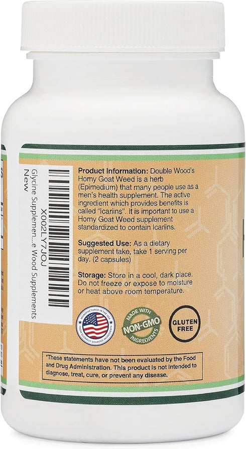 Horny Goat Weed for Men and Women, Max Strength Epimedium Std. to 20% Icariins, 1,000mg per Serving, 90 Capsules