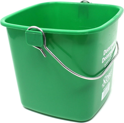 3 Quart Small Green Detergent Bucket - Set of 3 Square Cleaning Containers