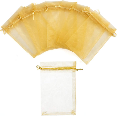Volanic 100PCS 4X6 Inch Sheer Organza Bags with Drawstring for Candy, Jewelry, Party, Wedding Favor Gift