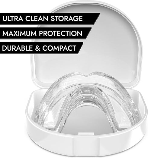 Small Mouth Guard for Women – 2 Sizes, Custom Fit, Non-Bulky, 4 Mouth Guards for Teeth Grinding & Case