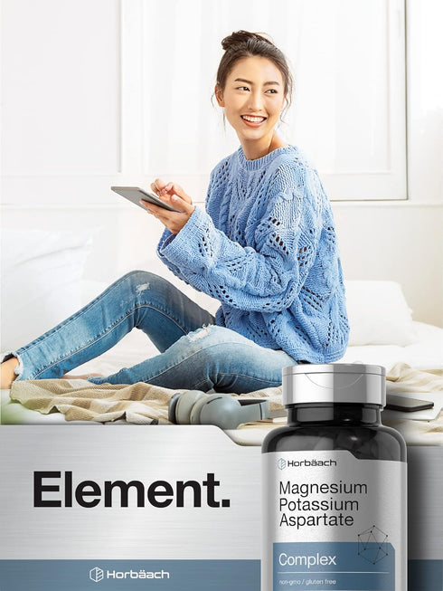 Horbaach Magnesium Potassium Aspartate Complex, 180 Capsules, Non-GMO and Gluten Free
