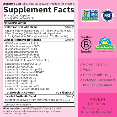 Garden of Life Dr Formulated Once Daily - 3-in-1 Complete Prebiotics, Postbiotics & Probiotics for Women