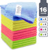 Turkish Microfiber Cleaning Cloth, 4 Colors, Pack of 16, 20% Polyamide for Elevated Liquid Suction
