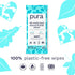 Pura Flushable Hemorrhoid Wipes, 48 Medicated Wipes with Cooling Witch Hazel, Coconut Oil & Aloe Vera, Plastic Free