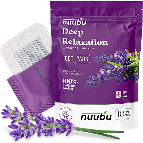 Nuubu Lavender Foot Pads - Natural Japanese Herbal Foot Patch - Pack