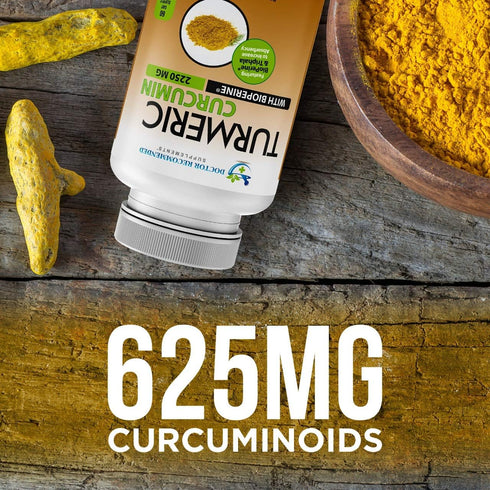 Turmeric Curcumin with Bioperine, 360 Veggie Capsules, 2250mg 95% Curcuminoids with Black Pepper Supplement Pack