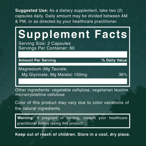Natural Rhythm Triple Calm Magnesium 150 mg, 120 Capsules, Magnesium Complex for Rest and Relaxation