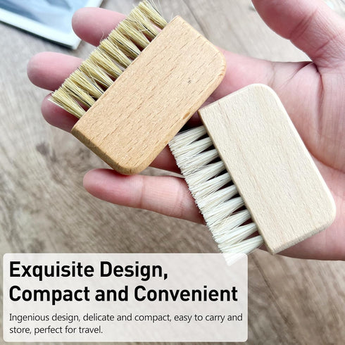 Natural Beech Wood Nail Brush, Non-Slip Hand and Toenail Cleaning Brush for Home and Travel