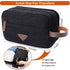 Mactso Mens Travel Toiletry Bag - Canvas Leather Cosmetic Organizer with Double Compartments