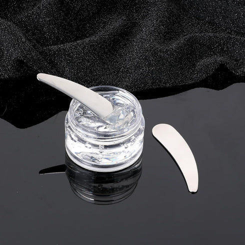 2Pcs Mini Metal Cosmetic Spatulas, Skincare Mixing and Sampling Makeup Tools for Creams, Eye Cream, Essences (2PCS)