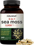 Irish Sea Moss Capsules 3,000mg, 240 Veggie Pills, Immune & Thyroid Superfood Support, Non-GMO