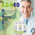 Our Daily Vites ADK 10 Double Strength Vitamins A1, D3 & K2, Gluten Free Immune Support Supplement, 90 Capsules