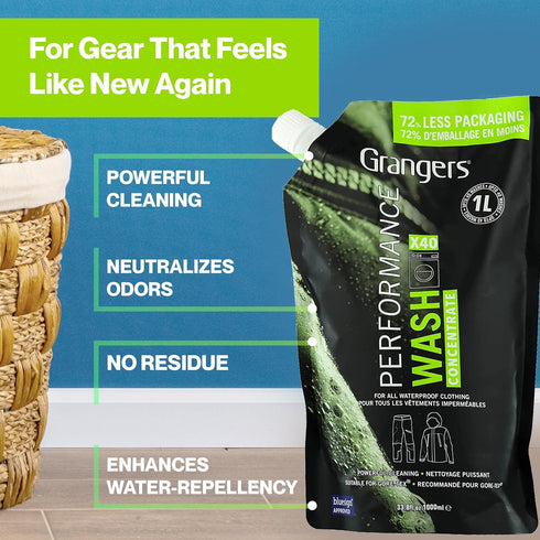 Grangers Performance Wash/Detergent for Outerwear and Performance Clothing, 40 Washes, 33 oz