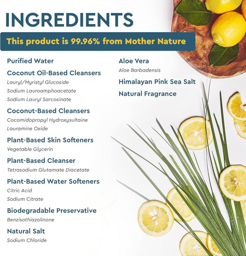 Puracy Natural Dish Soap Refill, Organic Lemongrass, 48 Oz, Skin-Softening Plant-Based Detergent