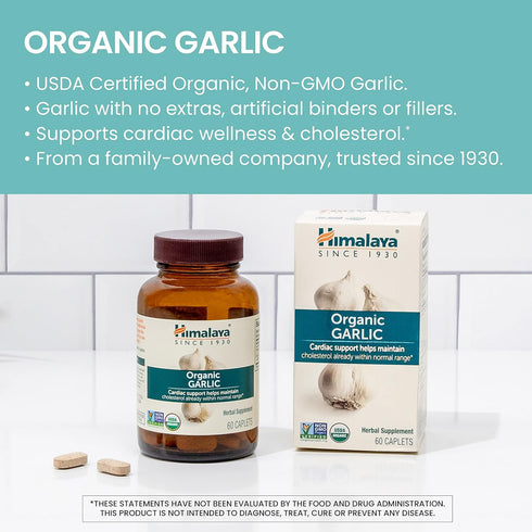 Immune 1400 60 Himalaya Organic Garlic - Herbal Supplement for Lipid Metabolism and Support - Vegan, Non-GMO, Gluten
