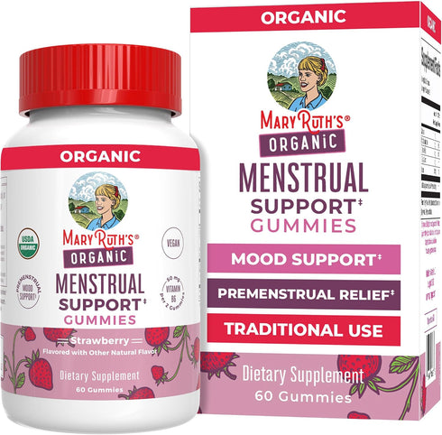 MARYRUTH'S Organic Menstrual Support Gummies for the Relief of Common Symptoms of