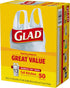 Glad Trash Bags, 13 Gallon White Handle-Tie Garbage Bags, 50 Count (Package May Vary)