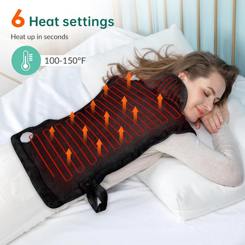 Snailax Heating Pad for Back Pain Relief, Electric Large Heating Pad for Neck and Shoulders, Auto Shut Off