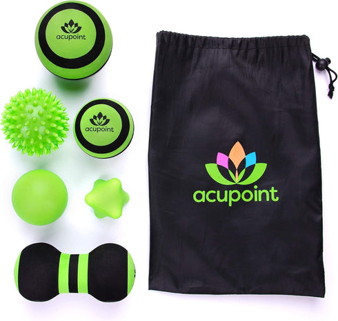 Set Acupoint Physical Massage Therapy Ball - Deep Tissue, Trigger Point & Myofascial Release - Lacrosse, Peanut, Spiky