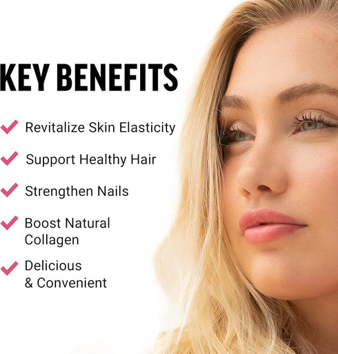 Force Factor Collagen Boosting Superfoods with Biotin, Hyaluronic Acid, Bamboo, and Hair, Skin, and Nails Vitamins, Nail Strengthener and Skin Supplement, Tropical Fruit Flavor, 60 Soft Chews