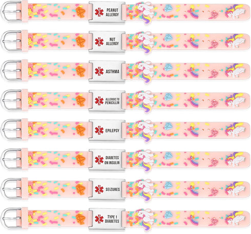 LinnaLove Cartoon Medical Alert ID Bracelets, Parents Gift to Son, Daughter, Brother, Sister