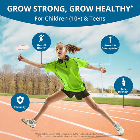 NuBest Grow Power Height Supplement with Calcium, Magnesium, Vitamin D3, Zinc for Age 10+ - Height Growth, Grow Taller,